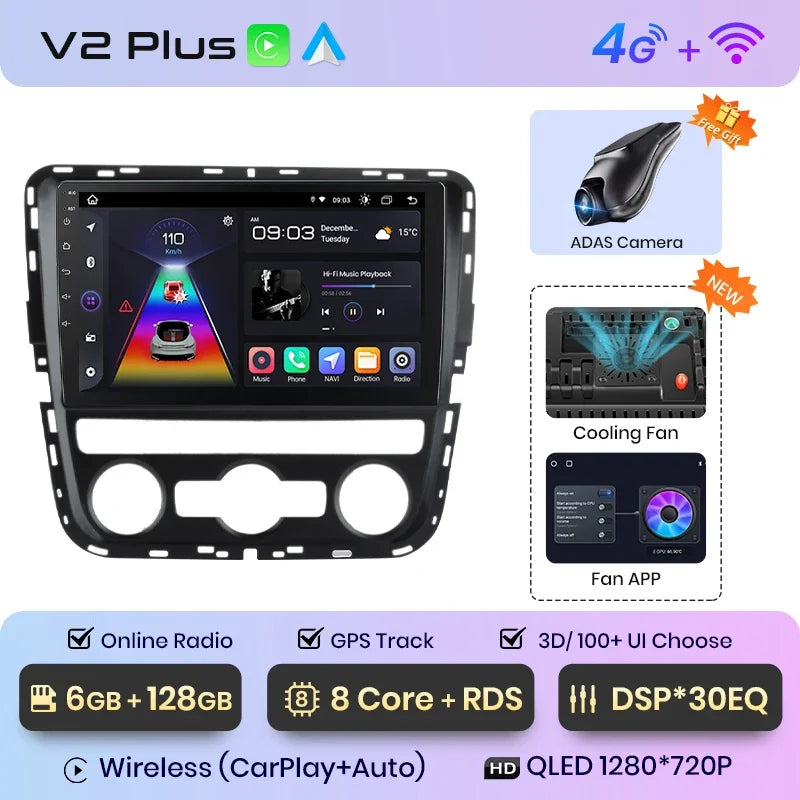 Junsun Wireless CarPlay Android Auto Radio For VOLKSWAGEN PASSAT 2012 2013 2014 2015 Car Intelligent Systems RDS BT WiFi 2 din