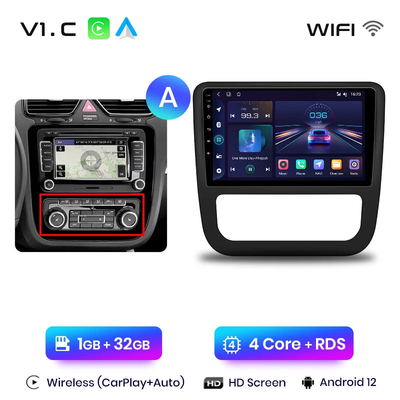Junsun V1pro AI Voice 2 din Android Auto Radio For VW Volkswagen Scirocco 2008-2013 Carplay 4G Car Multimedia GPS 2din autoradio