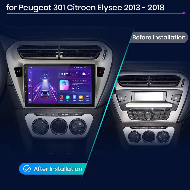 Junsun V1 Plus Car Radio For Peugeot 301 Citroen Elysee 2013 - 2018 wireless CarPlay Android Auto No 2 din 2din DVD