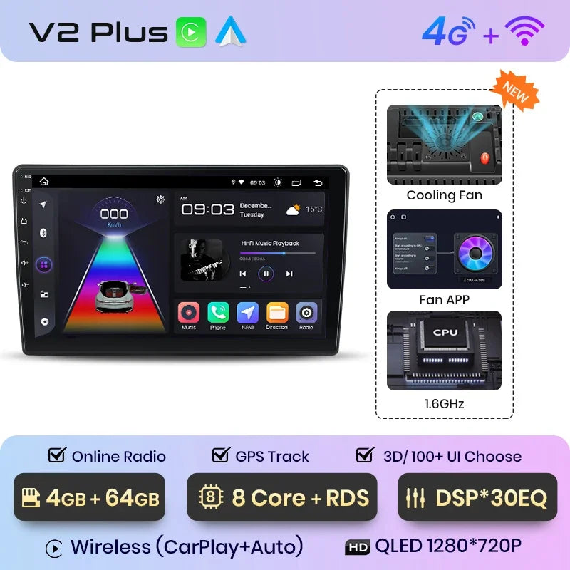 Junsun Wireless CarPlay Android Auto Radio For Hyundai I40 2012 2013 2014 2015 2016 Car Intelligent Systems RDS BT WiFi 2 din