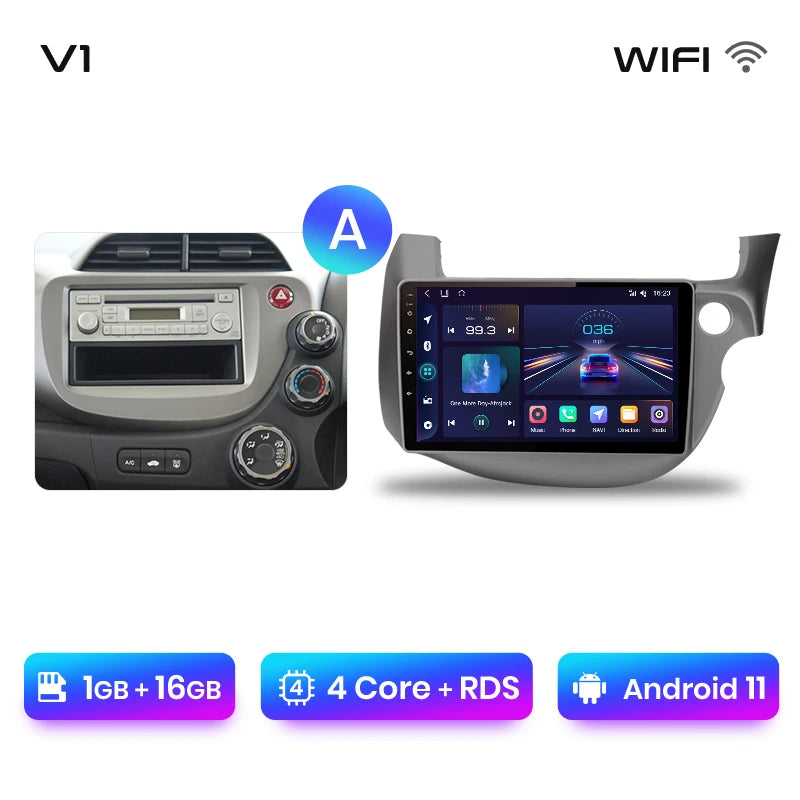 Junsun V1pro Android 10 AI Voice 4G Carplay RDS Car Radio Multimedia GPS For HONDA FIT JAZZ 2007-2013 2din autoradio bluetooth