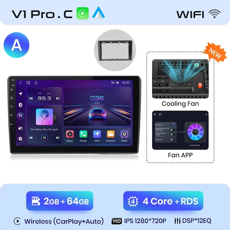 Junsun Wireless CarPlay Android Auto Car Radio Multimedia For VW Passat B5 B6 2004-2010  GPS Intelligent Systems Smart Autoradio