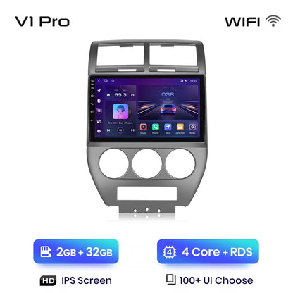 Junsun V1 AI Voice Wireless CarPlay Android Auto Radio For Jeep Compass 2007-2009 4G Car Multimedia GPS 2din autoradio