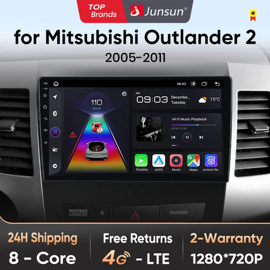 Junsun V1pro 2 din Android Auto Radio For Mitsubishi Outlander xl 2 2005-2011 Citroen C-Crosser Carplay Car Multimedia autoradio