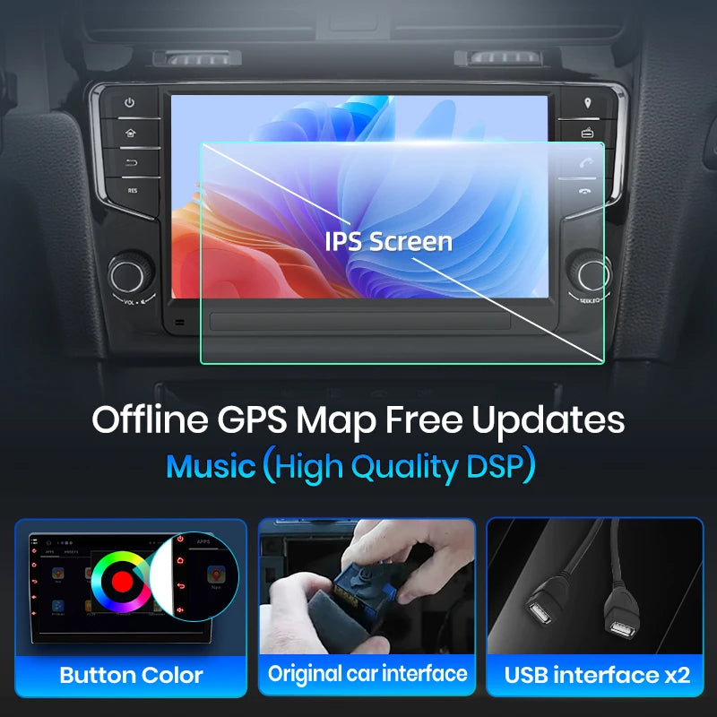 Junsun Wireless CarPlay Car Radio For Volkswagen VW Golf 7 2013-2017 Android Multimedia