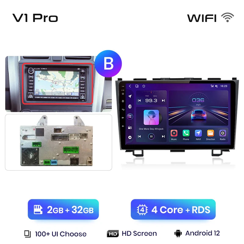Junsun V1 Wireless CarPlay Android Auto Car Radio for Honda CR-V 3 RE CRV 2007-2011 GPS Car Intelligent Systems Smart Autoradio