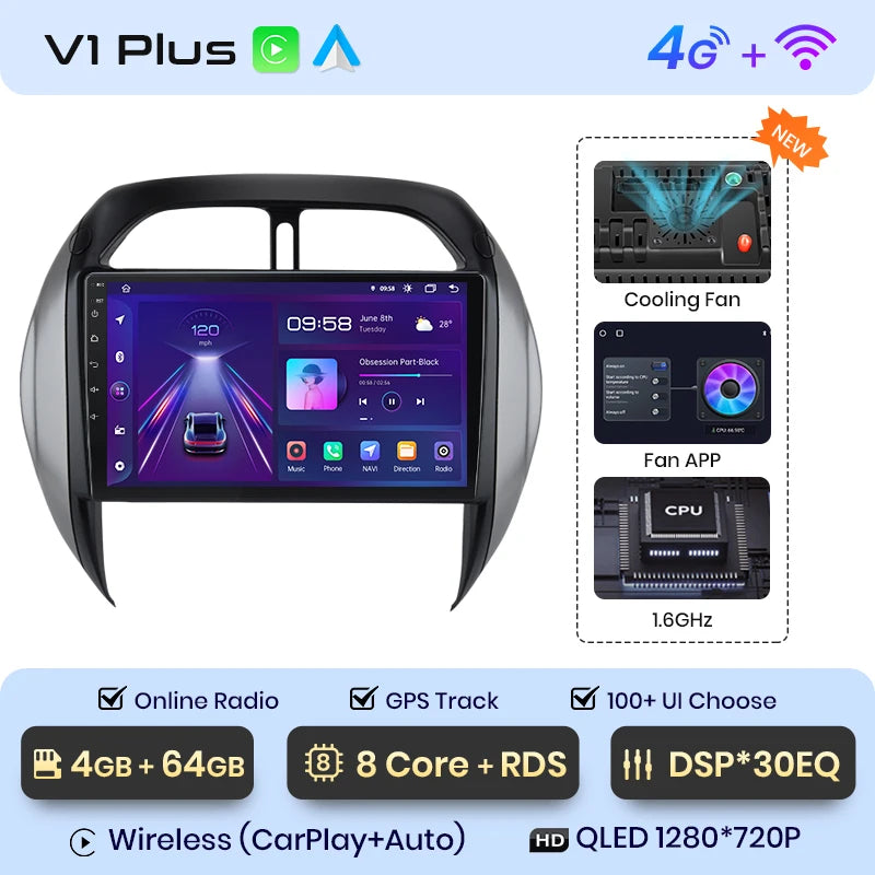 Junsun V1pro AI Voice 2 din Android Auto Radio For Toyota RAV4 2003 2004 2005 Carplay 4G Car Multimedia GPS 2din autoradio