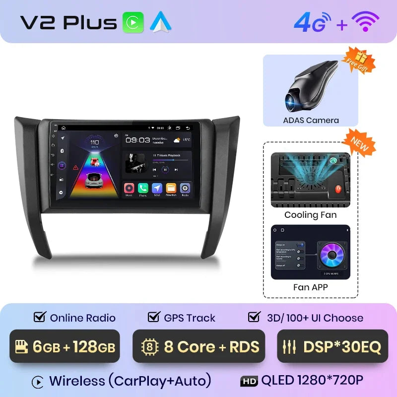 Junsun Wireless CarPlay Android Auto Radio For Nissan Navara Frontier NP300 4 D23 2014-2021 Car Intelligent Systems RDS BT WiFi