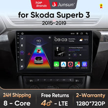 Junsun V1pro AI Voice Android Auto Radio for Skoda Superb 3 2015-2019 Carplay 4G Car Multimedia GPS 2din autoradio