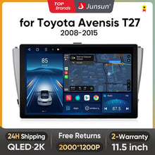 Junsun X7 PRO 11.5“ 2K AI Voice Wireless CarPlay Android Auto Car Radio for Toyota Avensis T27 2008-2015 Multimedia autoradio