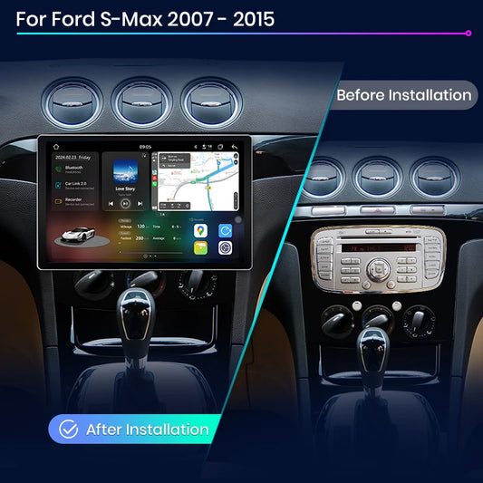 Junsun V3 Plus 2K Android 13 Wireless CarPlay Android Auto Car Intelligent Systems  For Ford S-Max S max 2007 - 2015 Autoradio