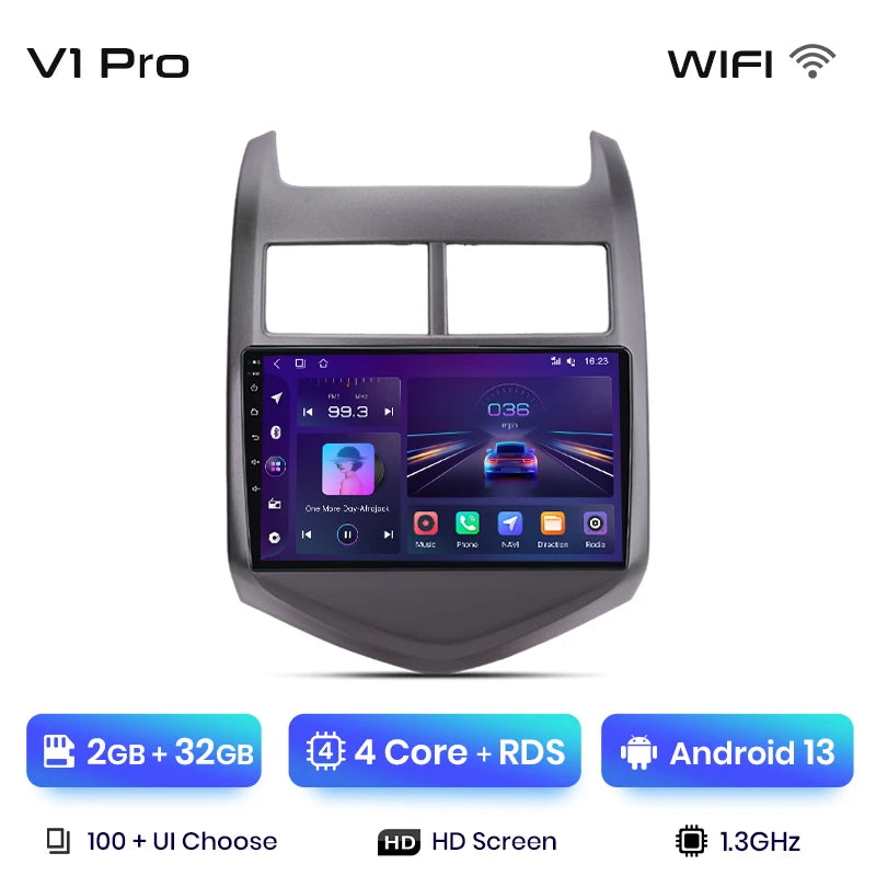 Junsun V1 Plus Car Radio For Chevrolet Aveo 2 Sonic T300 2011 - 2015 wireless CarPlay Android Auto No 2 din 2din DVD