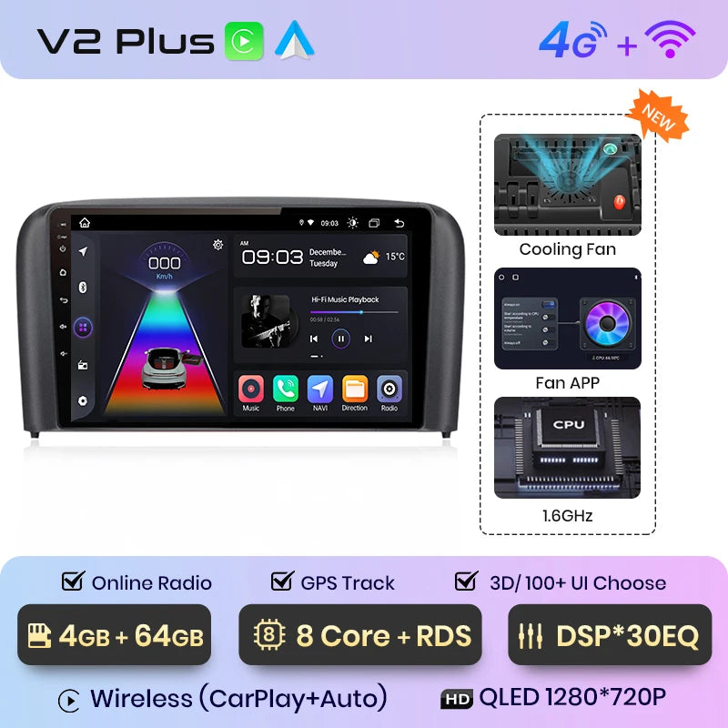 Junsun V1 Pro For Volvo S80 1998 - 2006 Android Car Radio Car video players CarPlay Android Auto GPS No 2 din 2din DVD Junsun Official Store