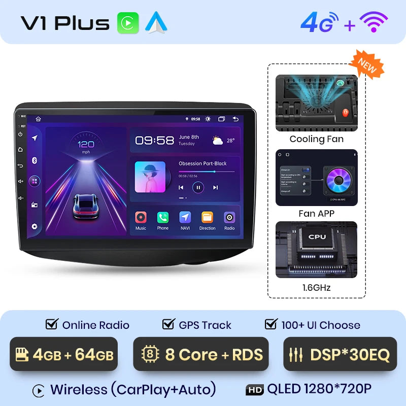 Junsun V1pro Android Auto Radio for Toyota Vitz XP10 Yadditif Platz Echo 1999-2005 Carplay 4G Car Multimedia GPS 2din autoradio