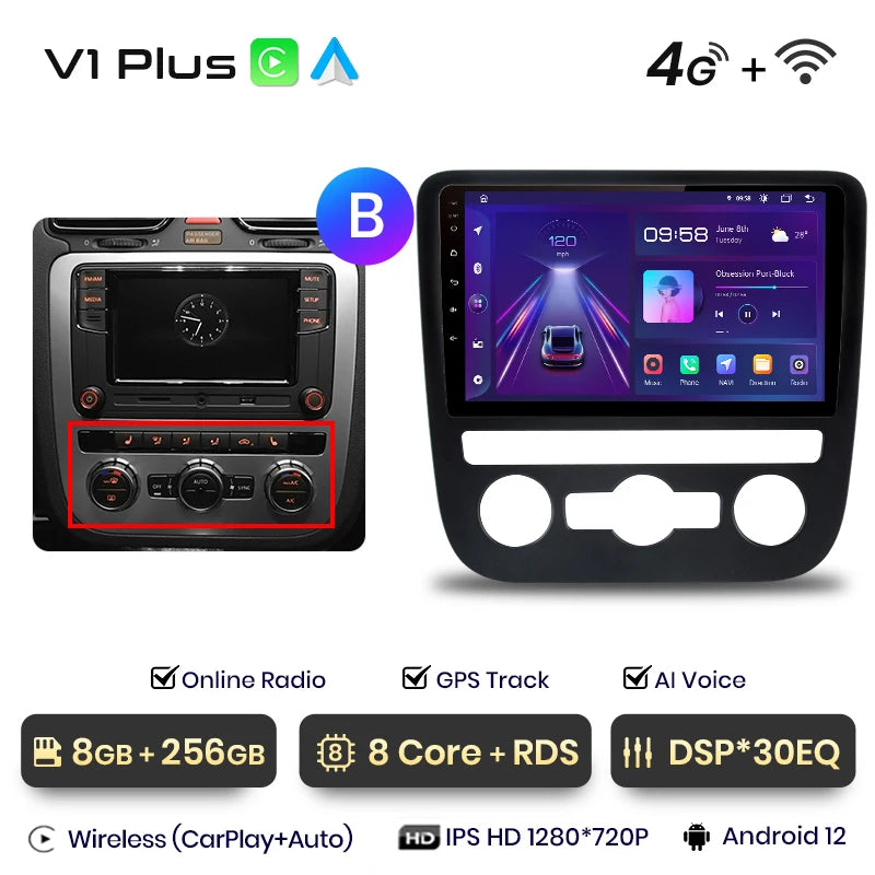 Junsun V1pro AI Voice 2 din Android Auto Radio For VW Volkswagen Scirocco 2008-2013 Carplay 4G Car Multimedia GPS 2din autoradio