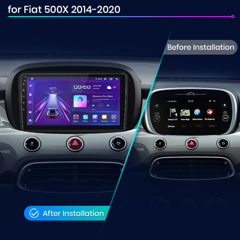 Junsun V1 Plus Car Radio For Fiat 500X 2014 - 2020 wireless CarPlay Android Auto car intelligent systems No 2 din 2din DVD