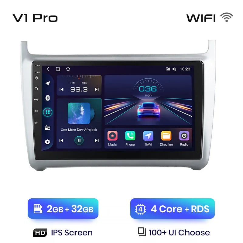 Junsun Wireless CarPlay Android Auto Radio For VOLKSWAGEN POLO 2014 Car Intelligent Systems RDS BT WiFi 2 din