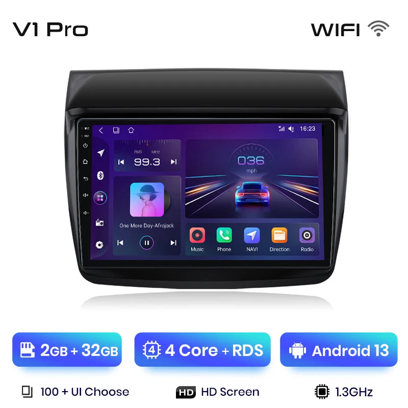 Junsun V1 Plus Car Radio For Mitsubishi Pajero Sport 2 L200 Triton 2008 - 2016 wireless CarPlay Android Auto No 2 din 2din DVD