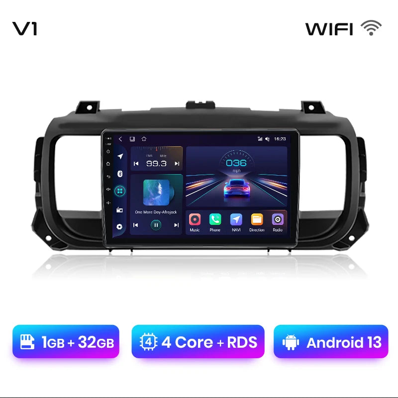 Junsun Car Radio For Peugeot Expert 3 Citroen Jumpy 3 SpaceTourer 2016 - 2021 wireless CarPlay Android Auto No 2 din 2din DVD