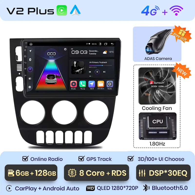 Junsun V1 Plus Car Radio For Mercedes Benz M-Class W163 ML 1998 - 2006 wireless CarPlay Android Auto No 2 din 2din DVD