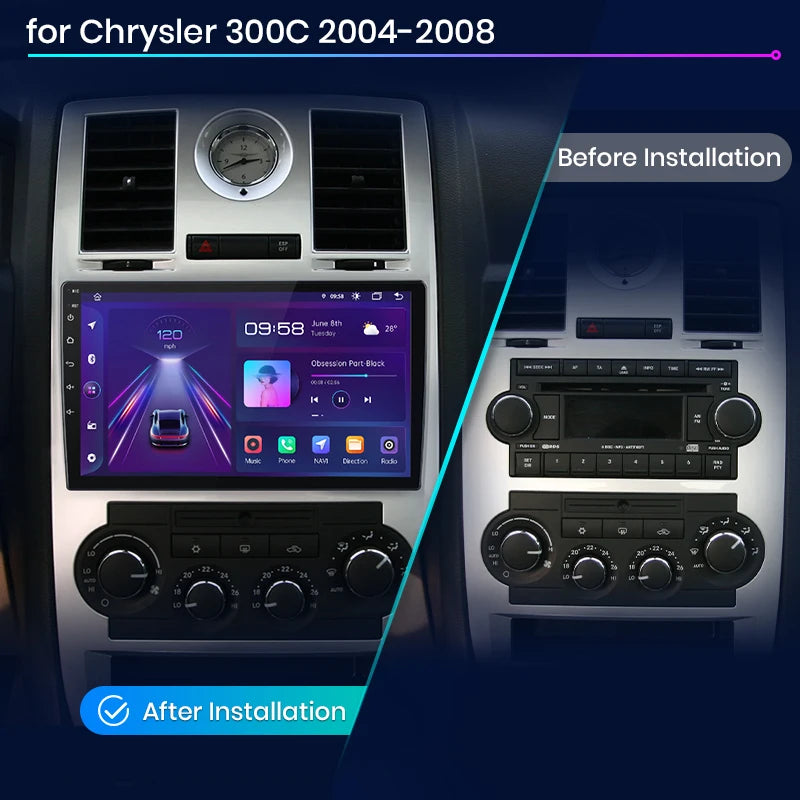 Junsun Car Radio For Chrysler 300C Aspen 2004 - 2008 wireless CarPlay Android Auto car intelligent systems No 2 din 2din DVD