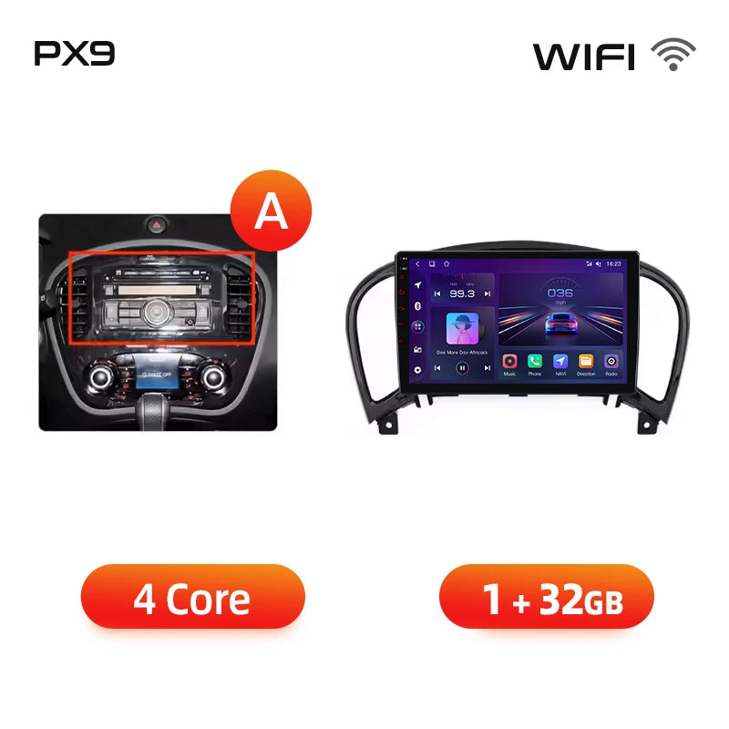 AWESAFE PX9 Car Radio Autoradio for Nissan Juke YF15 2010-2014  Wireless Carplay Screen Android Auto Stereo GPS Navi FM RDS BT