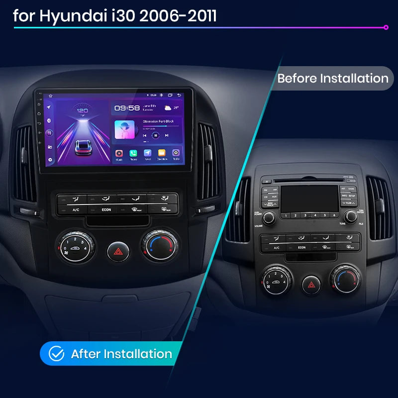 Junsun V1 AI Voice Wireless CarPlay Android Auto Radio For Hyundai I30 2006-2011 4G Car Multimedia GPS 2din autoradio