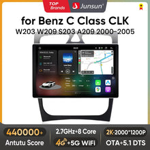 Junsun V3 Plus 2K CarPlay Android Auto Car Intelligent Systems for Mercedes Benz C Class CLK Class W203 W209 S203 A209 2000-2005