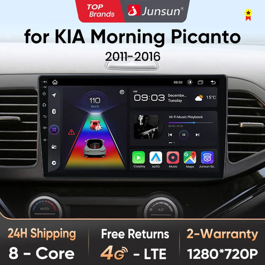 Junsun Car Radio For KIA Morning Picanto 2011 - 2016 wireless CarPlay Android Auto car intelligent systems No 2 din 2din DVD