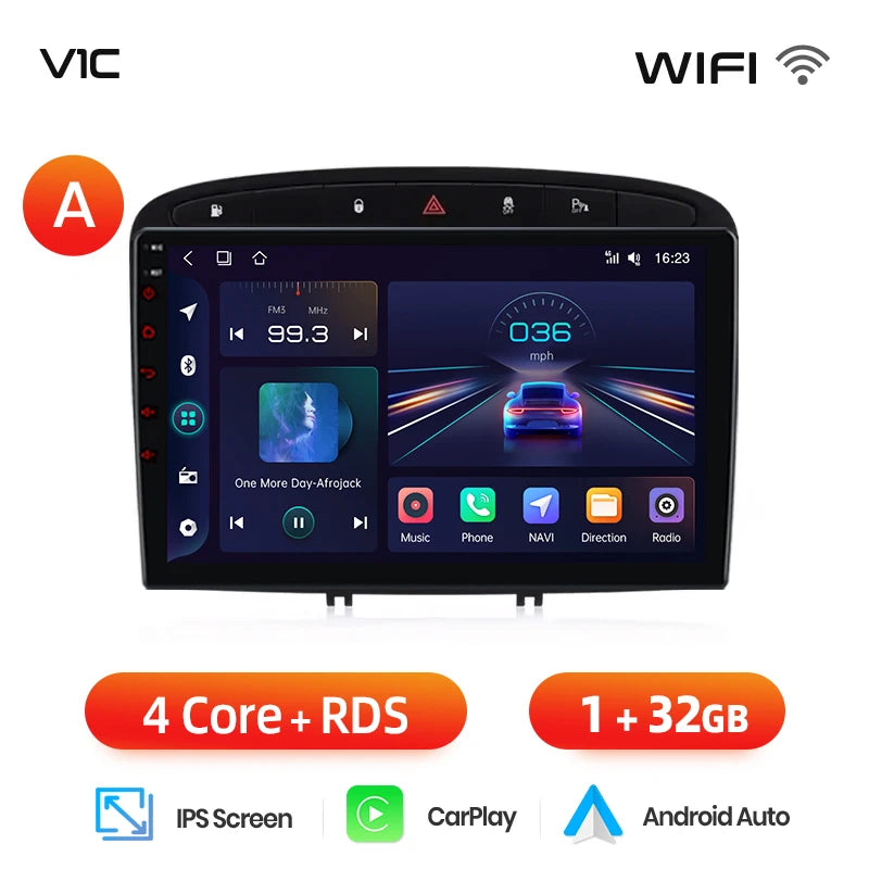 Junsun Android Wireless CarPlay Auto Car Radio For Peugeot 308 308SW 408 2012-2020 Car Intelligent Systems DSP SWC RDS GPS FM BT
