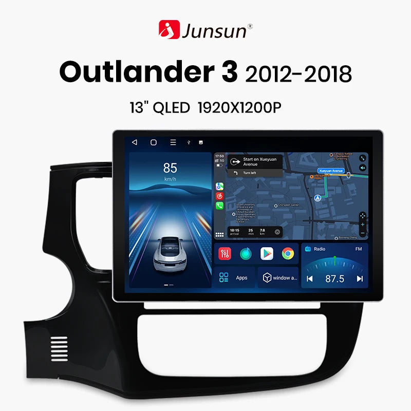 Junsun X7 MAX 13.1“ 2K CarPlay Android Auto Car Radio For Mitsubishi Outlander 3 GF0W GG0W 2012-2018 Multimedia autoradio