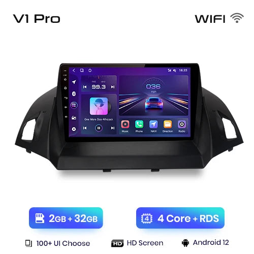 Junsun V1 pro 2 din Android Auto Radio For Ford Escape Kuga 2 C-MAX 2013-2016 Carplay 4G Car Multimedia GPS 2din autoradio