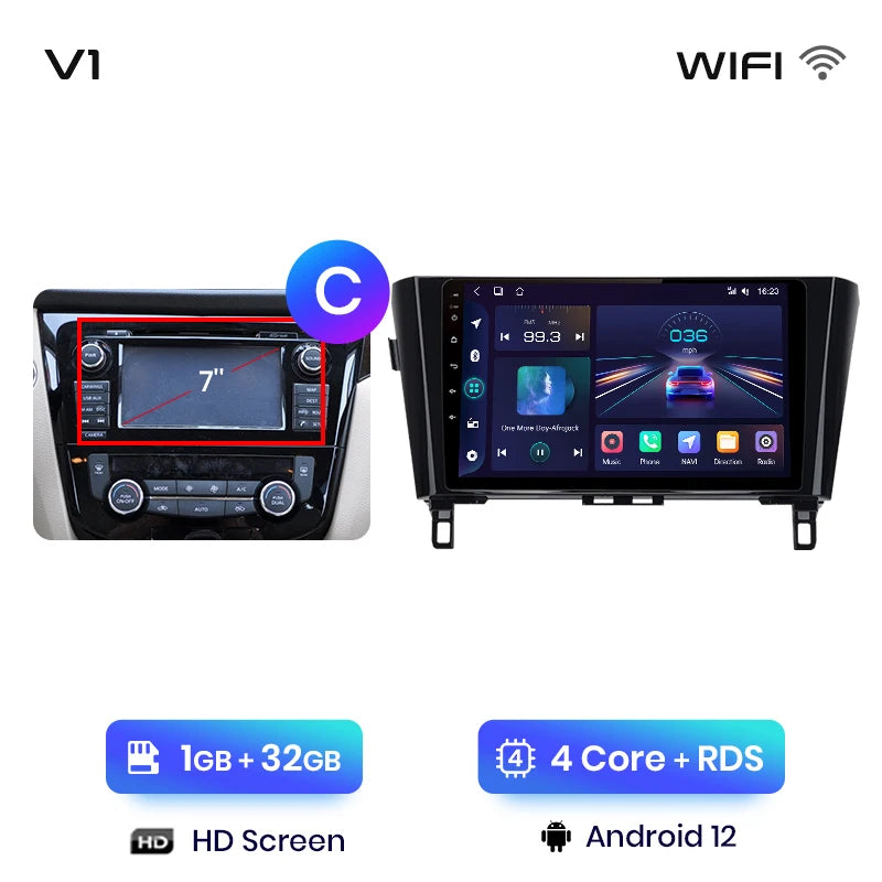 Junsun V1 Wireless CarPlay Android Auto Radio For Nissan Qashqai J11 X-Trail 3 T32 2013-2017 Car Multimedia GPS 2din autoradio