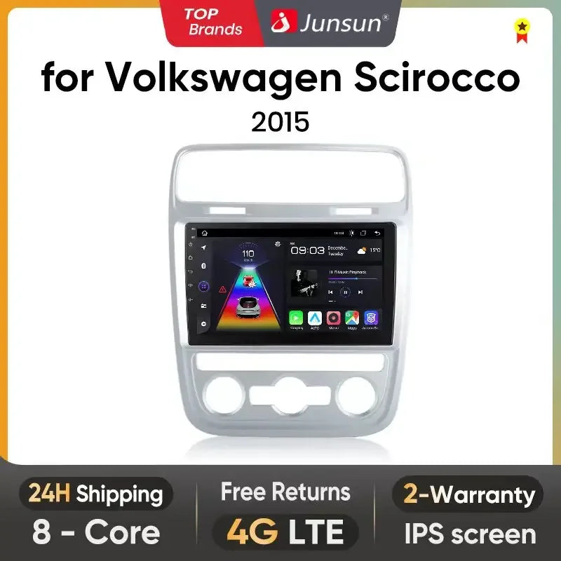 Junsun Wireless CarPlay Android Auto Radio For Volkswagen Scirocco 2015 Car Intelligent Systems RDS BT WiFi 2 din
