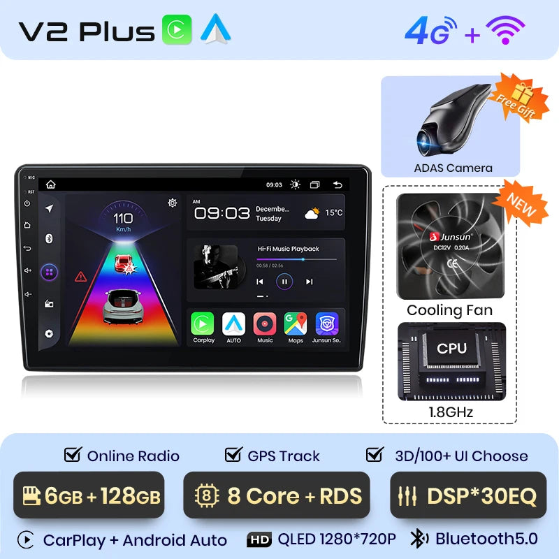 Junsun Car Radio For Peugeot 308 308S 2013 - 2017 wireless CarPlay Android Auto car intelligent systems No 2 din 2din DVD
