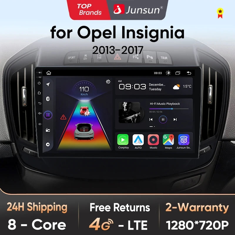 Junsun V1 Plus Car Radio For Opel Insignia 2013 - 2017 wireless CarPlay Android Auto car intelligent systems No 2 din 2din DVD