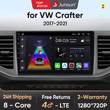 Junsun AI voice 4G LTE wireless CarPlay Android Auto Radio For Volkswagen Crafter 2017 2018-2021 Car Intelligent Systems Multimedia player Stereo RDS BT 2 din autoradio GPS Navi screen