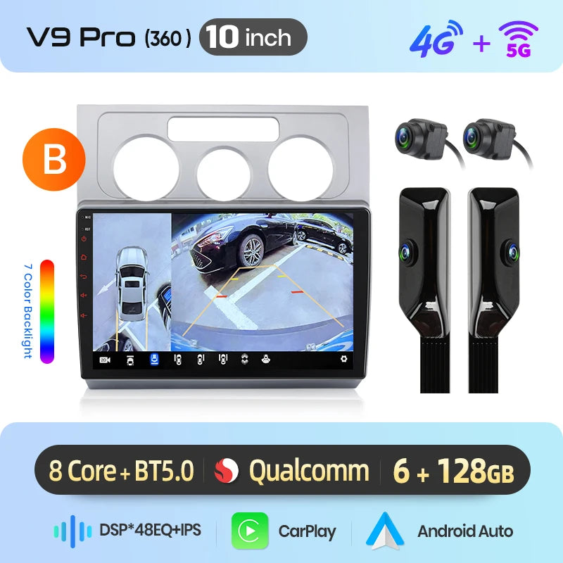 Junsun Wireless CarPlay Car Radio For Volkswagen Touran 1 2003 - 2010 Android Multimedia