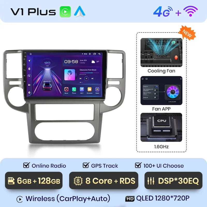 Junsun Wireless CarPlay Android Auto Radio For NISSAN X-TRAIL Xtrail 2003 2004 -2007 Car Intelligent Systems RDS BT WiFi 2 din