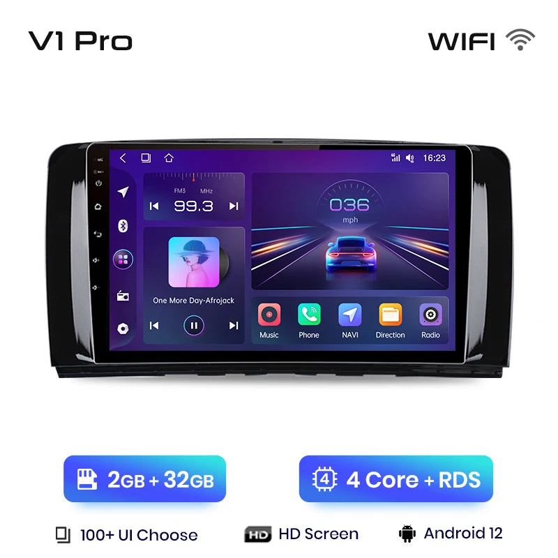 Junsun V1 Wireless CarPlay Android Auto Radio For Mercedes Benz R-Class W251 R300 R280 R320 2005-2017 Car Multimedia autoradio