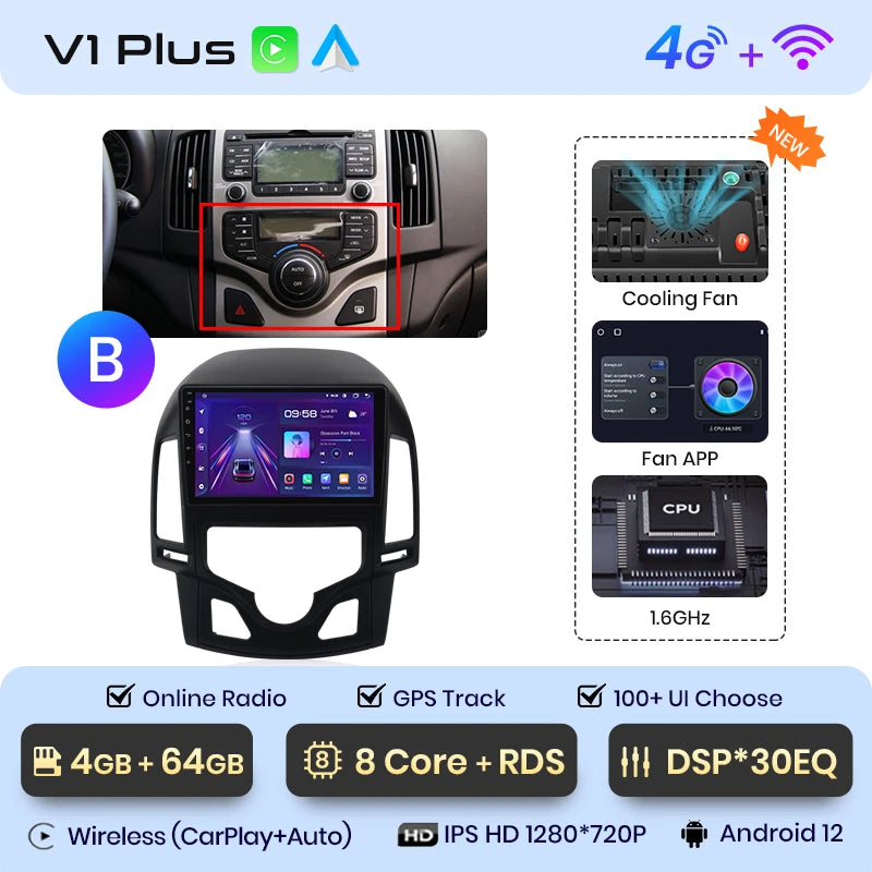 Junsun V1 AI Voice Wireless CarPlay Android Auto Radio For Hyundai I30 2006-2011 4G Car Multimedia GPS 2din autoradio