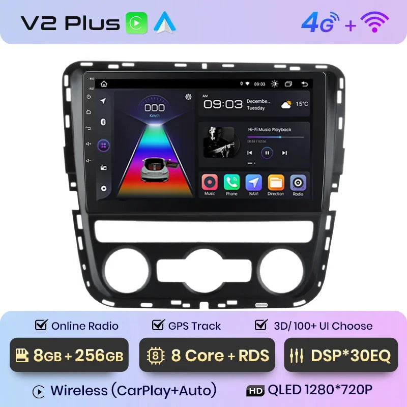 Junsun Wireless CarPlay Android Auto Radio For VOLKSWAGEN PASSAT 2012 2013 2014 2015 Car Intelligent Systems RDS BT WiFi 2 din