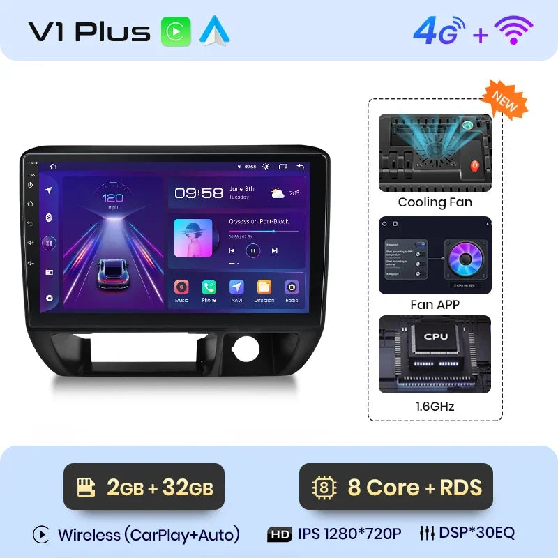 Junsun Wireless CarPlay Android Auto Radio For Suzuki Jimny 1998 1999 2000 2001-2004 Car Intelligent Systems RDS BT WiFi 2 din