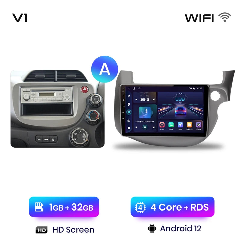 Junsun V1pro Android 10 AI Voice 4G Carplay RDS Car Radio Multimedia GPS For HONDA FIT JAZZ 2007-2013 2din autoradio bluetooth