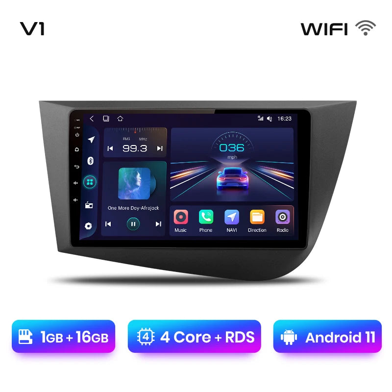 Junsun V1 Wireless CarPlay Android Auto Car Radio for  Seat Leon MK2 2005-2012 GPS Car Intelligent Systems Smart Autoradio
