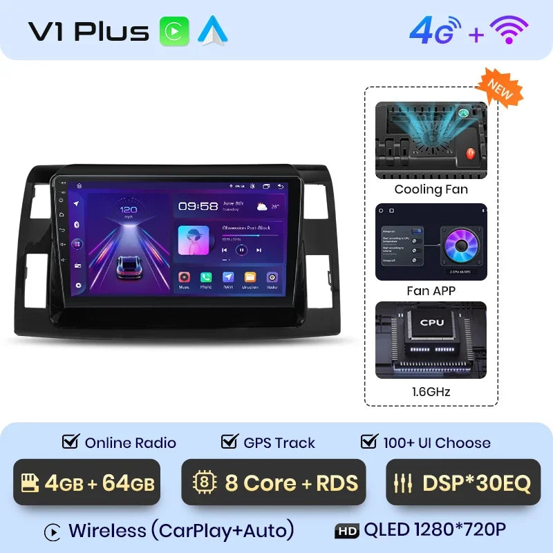 Junsun Wireless CarPlay Android Auto Radio For Toyota Previa XR50 3 III Estima 2006-2019 Car Intelligent Systems RDS BT WiFi