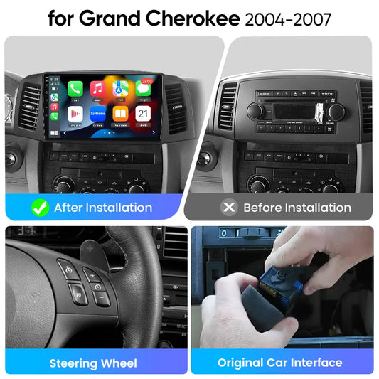 Junsun eSIM Android 14 Wireless CarPlay Android Auto Radio For Grand Cherokee 2004-2007 Autoradio Stereo auto accessories