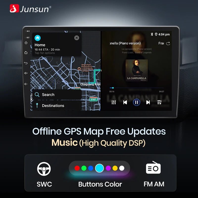 Junsun AI 4G LTE Wireless CarPlay Android Auto Car Radio For Fiat Ducato Peugeot Boxer Citroen Jumper 2006-2015 GPS Navi RDS FM