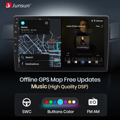 Junsun AI 4G LTE Wireless CarPlay Android Auto Car Radio For Fiat Ducato Peugeot Boxer Citroen Jumper 2006-2015 GPS Navi RDS FM