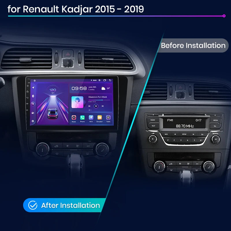 Junsun V1 Plus Car Radio For Renault Kadjar 2015 - 2019 wireless CarPlay Android Auto car intelligent systems No 2 din 2din DVD